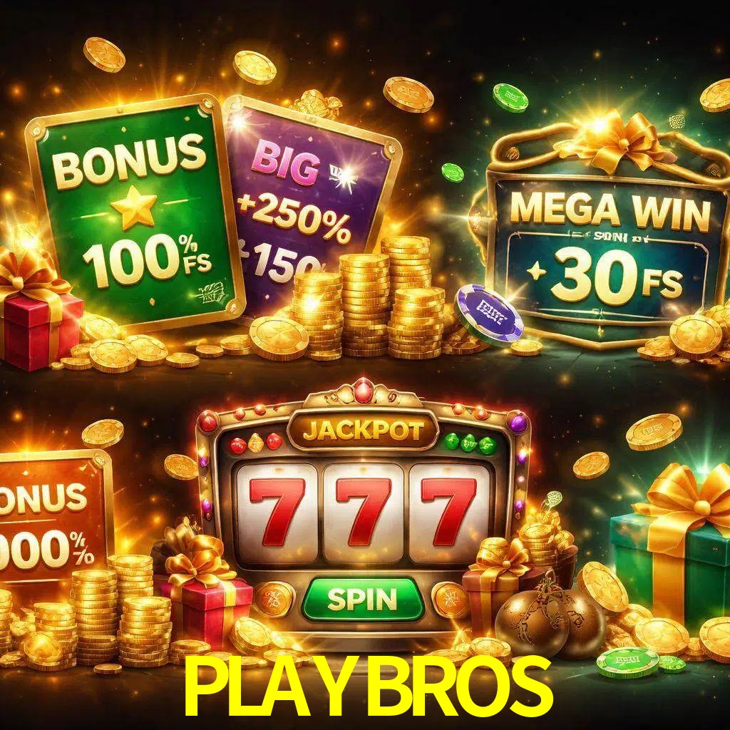 Tipos de bonos PLAYBROS incluyendo recompensas de bienvenida y promociones continuas