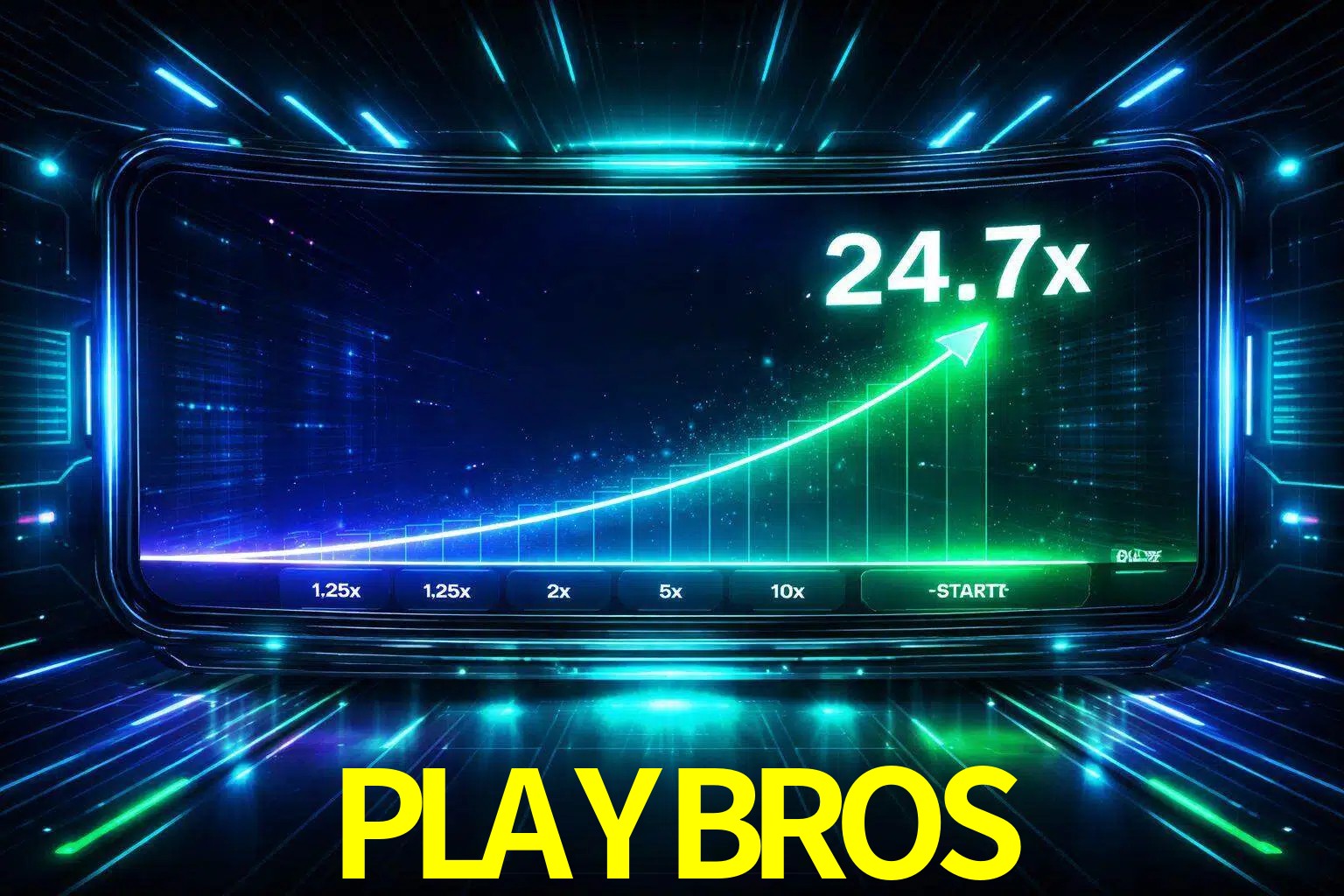 Una pantalla moderna de juego estilo crash con multiplicadores ascendentes, visuales de neón y una interfaz intensa enfocada en la acción.